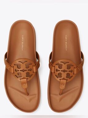 Tory‎ Burch Miller Cloud Sandals Bourbon Miele Women’s Size 10
